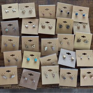 Bundle of 25 pairs of Small Stud Earrings NEW